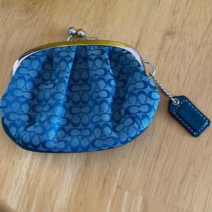 Coach blue coin purse